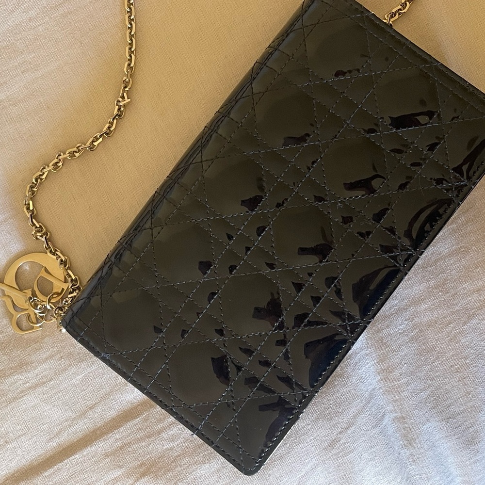Dior black patent lady dior pouch - Picture 3 of 4